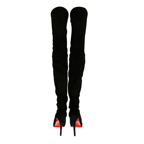 louboutin thigh high boots replica|christian louboutin boots suede.